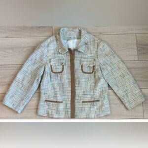 Vintage Lillie Rubin Tweed & Leather Blazer 8